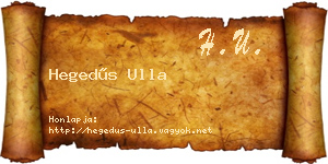 Hegedűs Ulla névjegykártya
